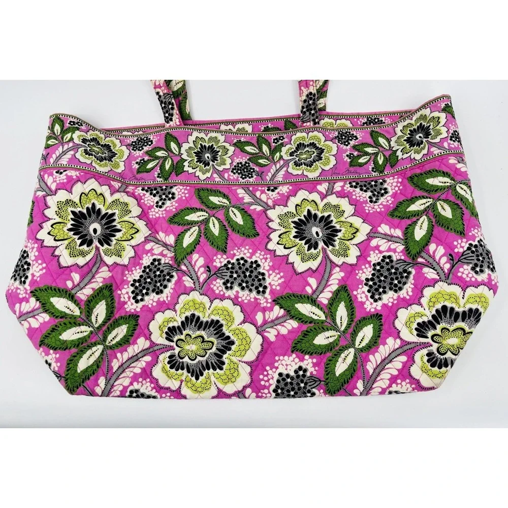 Vera Bradley Large Tote Bag Priscilla Pink Retired Quilted Shoulder Bag